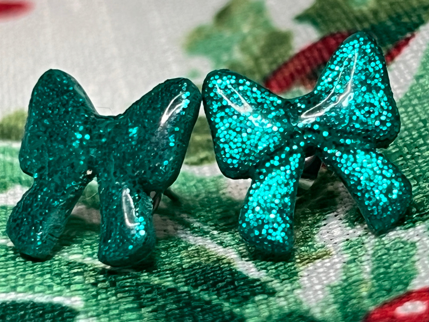 Glittery Ribbon Studs